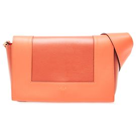 Céline Borsa a spalla in pelle arancione Celine