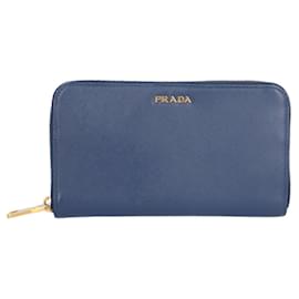 Cartera larga de cuero Saffiano Prada