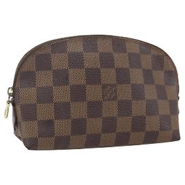 LOUIS VUITTON Pochette Cosmética PM Damier Ebene N47516 Auth LV 157923