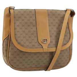 Gucci Borsa a Spalla Micro GG Supreme PVC Beige Oro 001 116 4425 Auth ep12545