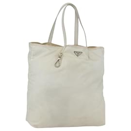 PRADA Tote Bag aus Nylon in Weiß Silber Auth ka1005