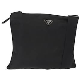 Borsa a Spalla PRADA Nylon Nero Argento Autentica 157878