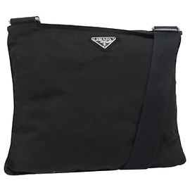 Borsa a Spalla PRADA in Nylon Nero Argento Autentica 156927