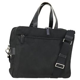 PRADA Business Tasche Nylon 2-Wege Schwarz Silber Auth 155199