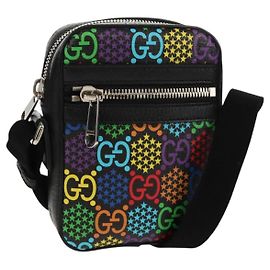 Bolsa de Ombro GG Psicodélico Gucci Multicolor Prata 598103 Auth 158061M