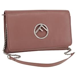 FENDI Schultertasche aus Leder Rosa Silber Auth ka1161 - Fendi
