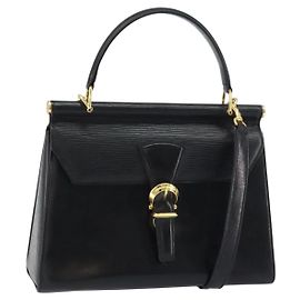VALENTINO Borsa a mano in pelle 2 in 1 Nero Oro Auth ar13911