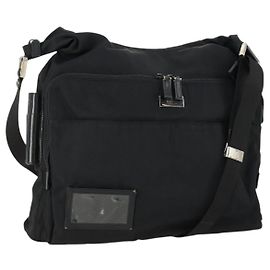 Borsa a Spalla GUCCI in Tela Nera Argento 019 0312 Auth 151606