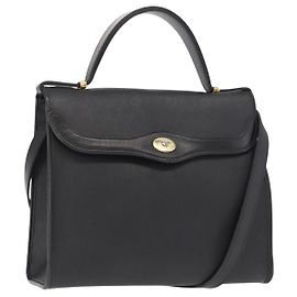Bolsa de mão em lona de favo de mel PVC 2 em 1 preta e dourada Christian Dior Auth ep12478