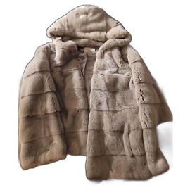 Chaqueta de visón gris Yves Salomon