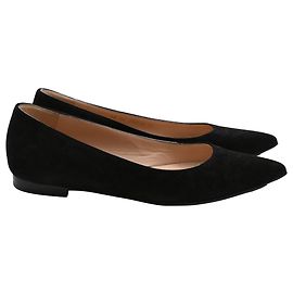 Gianvito Rossi Ballerine Gianvito in Camoscio Nero