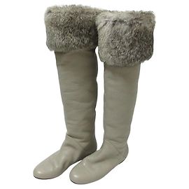Autre Marque Botas largas de cuero y piel de conejo Giuseppe Zanotti