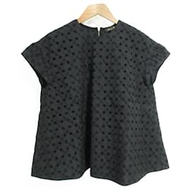 Autre Marque Flock-Jacquard-Spitzenbluse Drawer