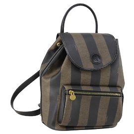 Fendi Pequin Rucksack mit Fronttasche aus beschichtetem Canvas klein