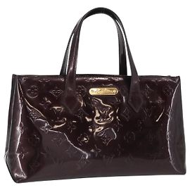 LOUIS VUITTON Borsa Wilshire PM Monogram Vernis Amarante M93641 LV Auth 157742
