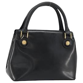 VERSACE Handtasche aus schwarzem Leder mit Gold Auth 160742 - Versace