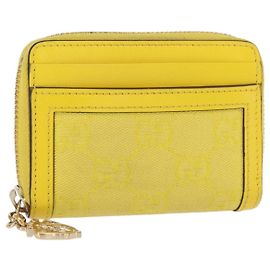 Portafoglio in tela GG Gucci Giallo Oro 790037 Auth 158182