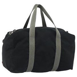 PRADA Sporttasche aus schwarzem Nylon mit Silber Auth am10157