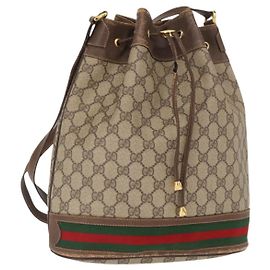 Borsa Sherry Line GG Supreme Web di GUCCI in PVC beige e rosso 41 02 085 Auth 156905