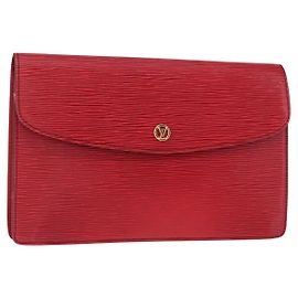 LOUIS VUITTON Pochette Epi Montaigne 27 Rouge M52657 LV Auth 157734