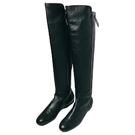 Giuseppe Zanotti Overknee Stiefel aus schwarzem Leder