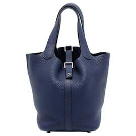 Hermès Picotin Lock 18 aus Clemence-Leder in Blau