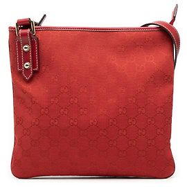 Borsa a tracolla in tela GG rossa Gucci