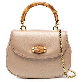 Gucci Mini in Pelle Metallica Marrone Bamboo Night