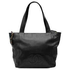 Bolsa tote caviar preta CC da Chanel