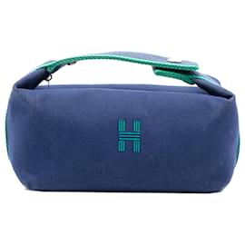 Custodia Bride A Brac Piccola in Tela Blu Hermès
