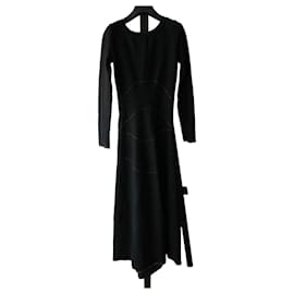 Vestido negro Alaïa con ribetes brillantes talla 38 italiana nuevo con etiqueta