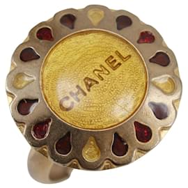 Chanel Ring mit Blumenmotiv aus vergoldetem Metall