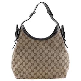 Borsa semi-tracolla Gucci in tela GG marrone