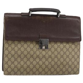 Borsa da lavoro GUCCI GG Supreme PVC Beige 34044 Auth ar13890