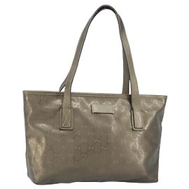 Borsa Tote GG Cristallo GUCCI Bronzo Argento 211138 Auth gh1536