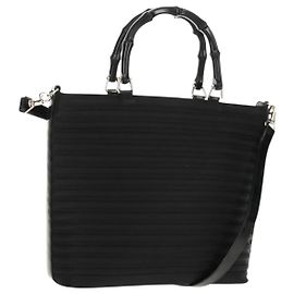 Borsa a mano Gucci Bamboo in nylon 2 vie nera argento 000 1705 0588 Auth 160486