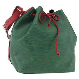 LOUIS VUITTON Borsa a Spalla Petit Noé Epi Bicolore Verde Rosso M44147 LV Auth BA9341