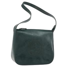 Borsa a Spalla GUCCI Smalto Verde Argento Auth 158465