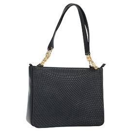 BALLY Borsa Tote in Pelle Nera Oro Auth BA9361