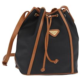 Borsa a Spalla SAINT LAURENT in Tela Rivestita Nera Marrone Oro Auth am10268