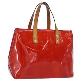 LOUIS VUITTON Monogram Vernis Reade PM Borsa a Mano Rossa M91088 LV Auth ti3591