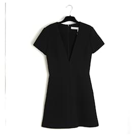 Chloé 2018 Abito Corto FR34 36 Nero Crepe UK6 a 8 US4 a 6