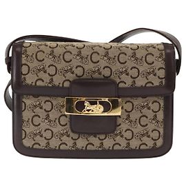 Céline Borsa a Spalla Celine Vintage Horse Carriage C Macadam in Tela e Pelle