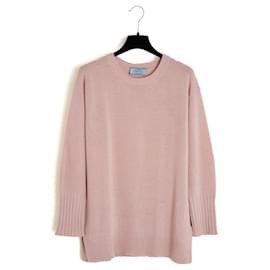 Prada Oversized Pullover FR36 IT40 Oversized Baby Pink Woll-Kaschmir Pullover UK8 US6