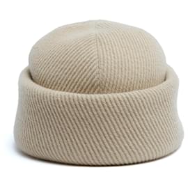 Hermès Chapeau Bonnet T55 Ecru Woll Whipcord Miki Hut US6 7/8 oder 21,5 Zoll