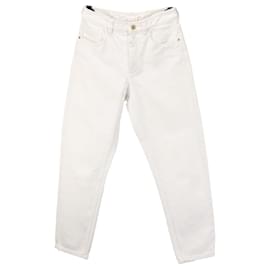 Jeans blancos de cintura alta de algodón Brunello Cucinelli