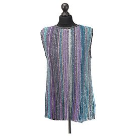 Blusa sin mangas a rayas multicolor Missoni con lentejuelas