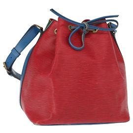LOUIS VUITTON Borsa Petit Noé Epi Tricolore Verde Rosso Blu M44147 LV Auth 157332