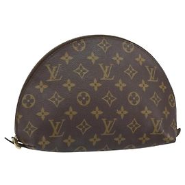 LOUIS VUITTON Monogram Trousse Demi Ronde Cosmetic Pouch M47520 LV Auth BA9257