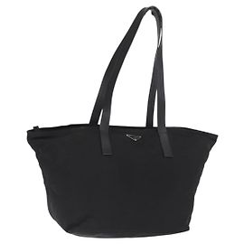 Borsa Tote Prada in nylon nero argento autentica 160272